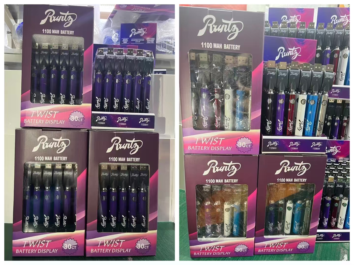 BRASS KNUCKLES/Backwoods/Cookies/Runtz Battery Preheat Bottom Voltage Adjustable CBD Vape Pen Battery-1100mah Twists with Cartoon Design - Image 10