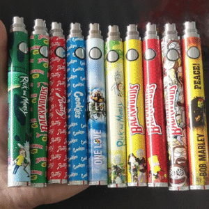 BRASS KNUCKLES/Backwoods/Cookies/Runtz Battery Preheat Bottom Voltage Adjustable CBD Vape Pen Battery-1100mah Twists with Cartoon Design